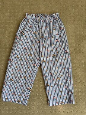 Zara Girls Wide Leg Lightweight Striped Floral Pants – Excellent Condition